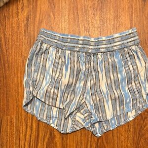 Kavu Blue and White Athletic Shorts with Stripes